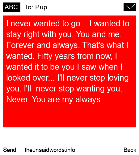 unsent message to Pup