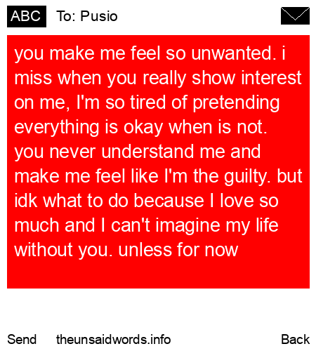 unsent message to Pusio