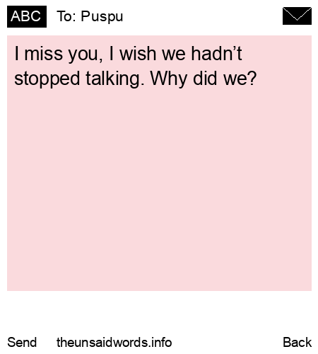 unsent message to Puspu