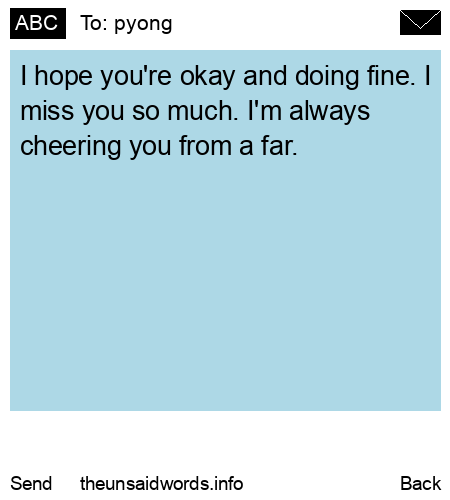 unsent message to pyong