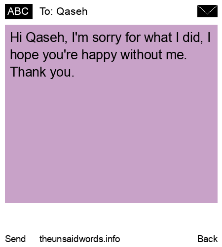 unsent message to Qaseh