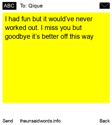 unsent message to Qique