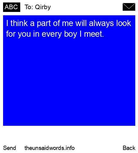 unsent message to Qirby