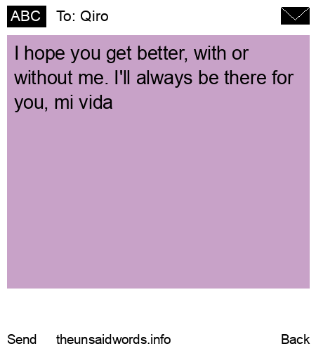unsent message to Qiro