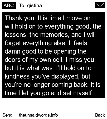 unsent message to qistina