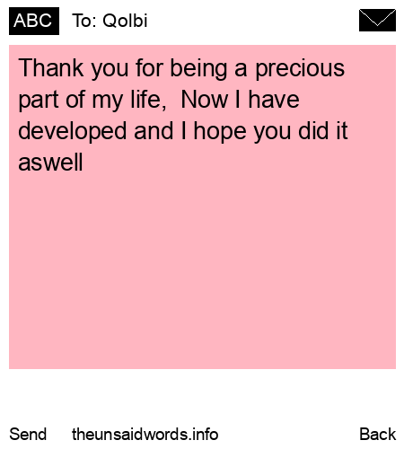 unsent message to Qolbi