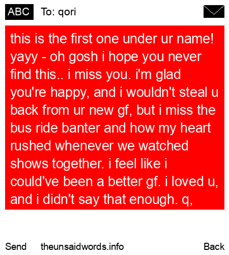 unsent message to qori