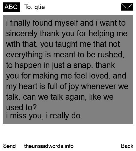 unsent message to qtie