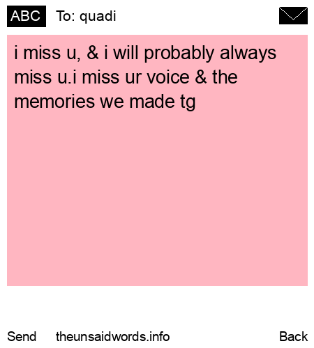 unsent message to quadi