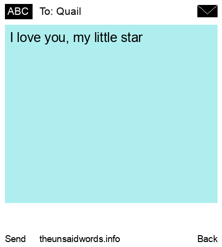 unsent message to Quail