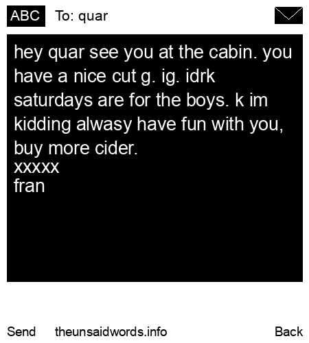 unsent message to quar