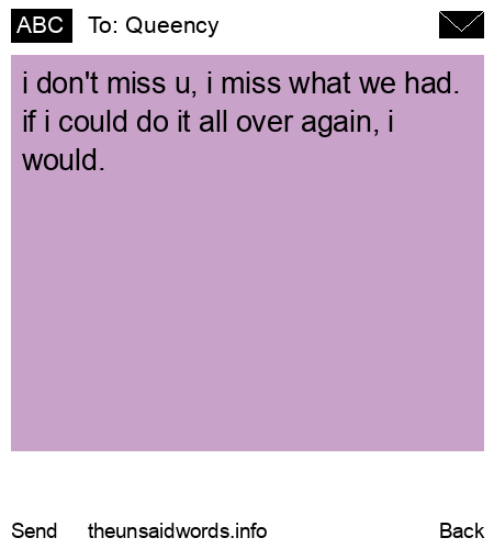 unsent message to Queency