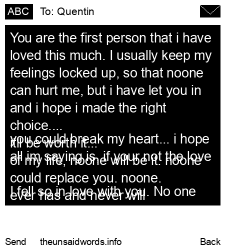 unsent message to Quentin