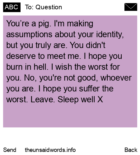 unsent message to Question