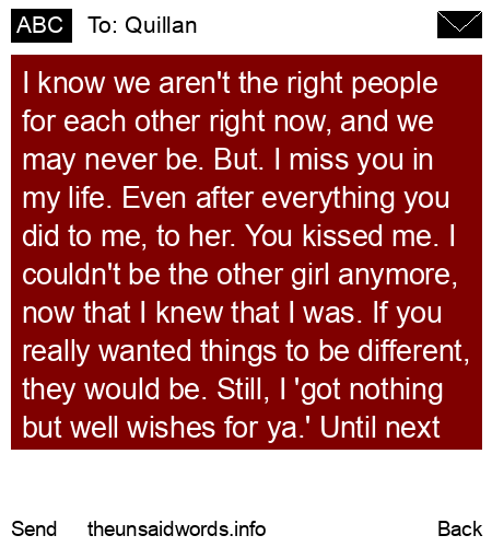 unsent message to Quillan