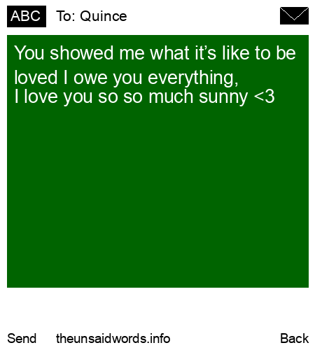 unsent message to Quince