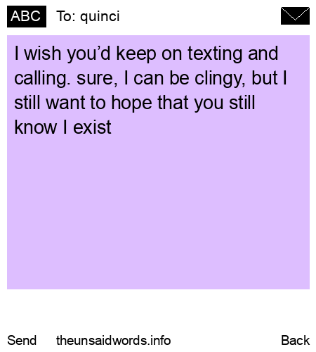 unsent message to quinci