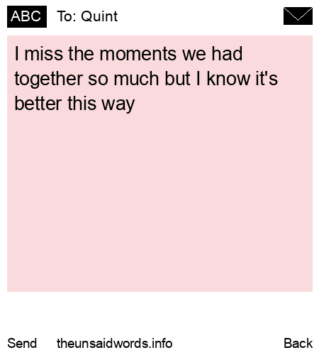 unsent message to Quint