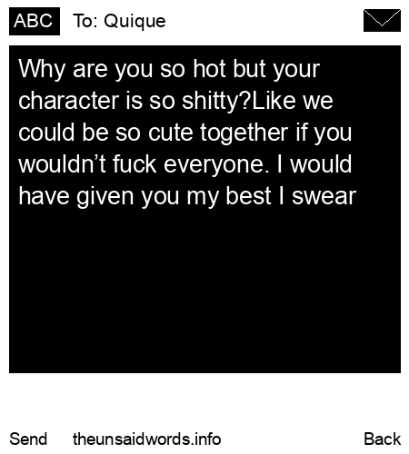 unsent message to Quique