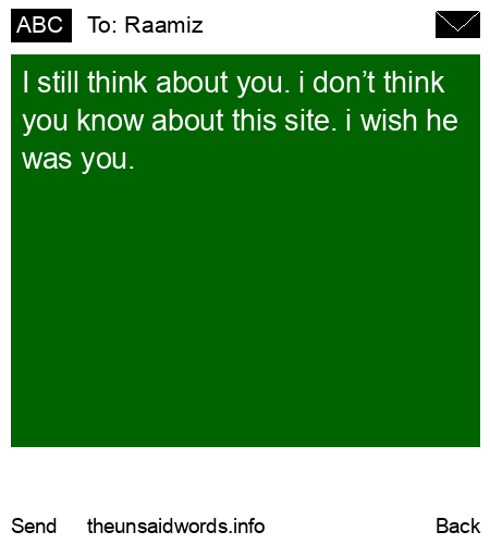 unsent message to Raamiz