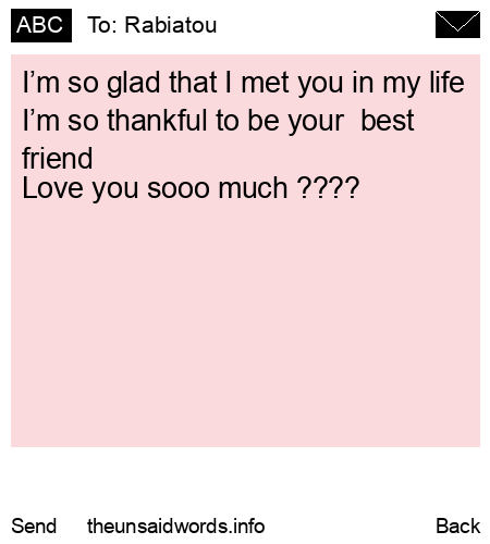 unsent message to Rabiatou 