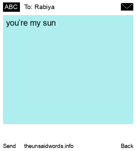 unsent message to Rabiya