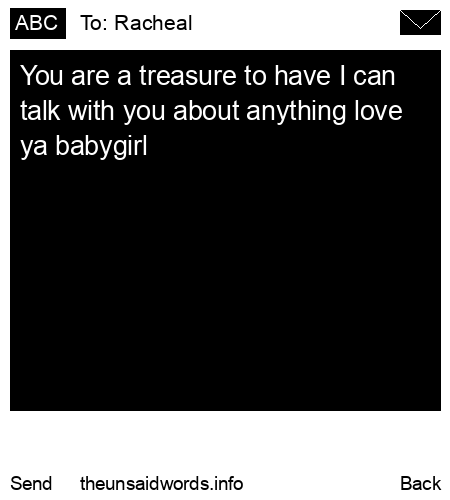 unsent message to Racheal