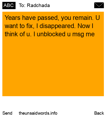 unsent message to Radchada