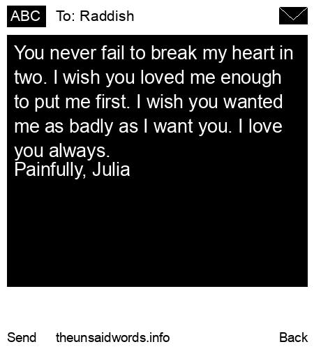 unsent message to Raddish