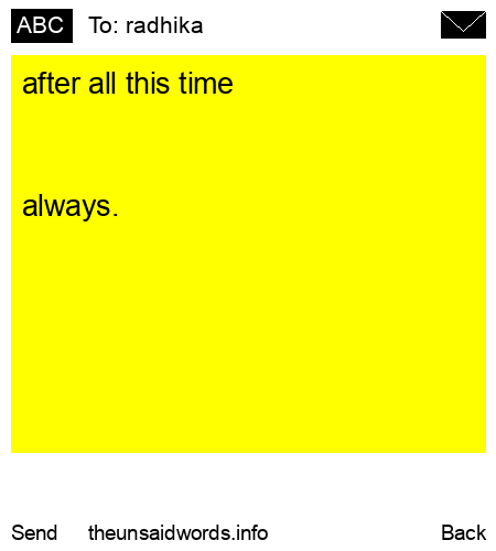 unsent message to radhika 
