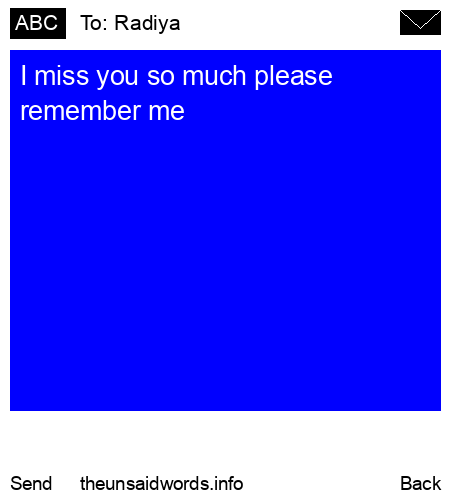 unsent message to Radiya