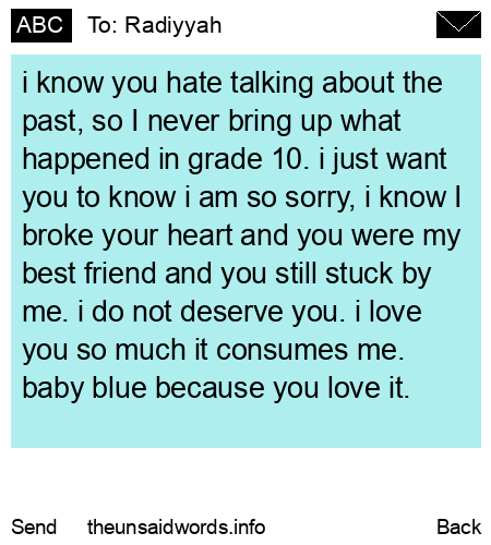 unsent message to Radiyyah