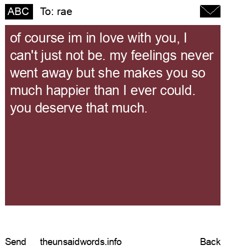 unsent message to rae