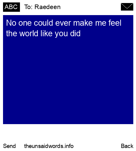 unsent message to Raedeen