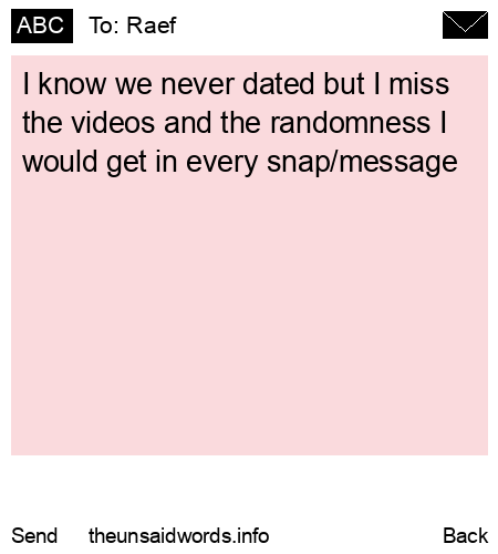 unsent message to Raef 