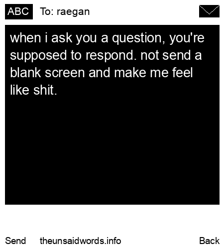 unsent message to raegan