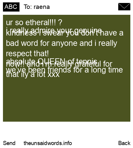 unsent message to raena