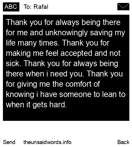 unsent message to Rafal