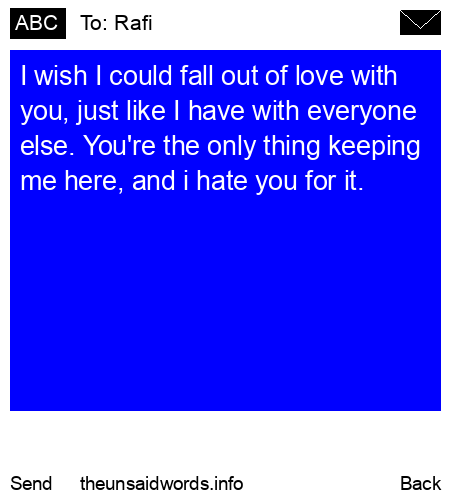 unsent message to Rafi