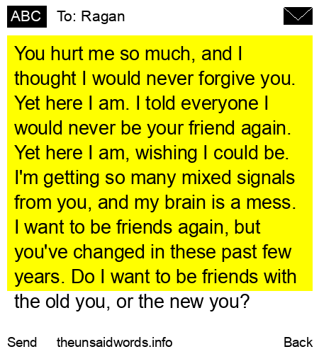 unsent message to Ragan