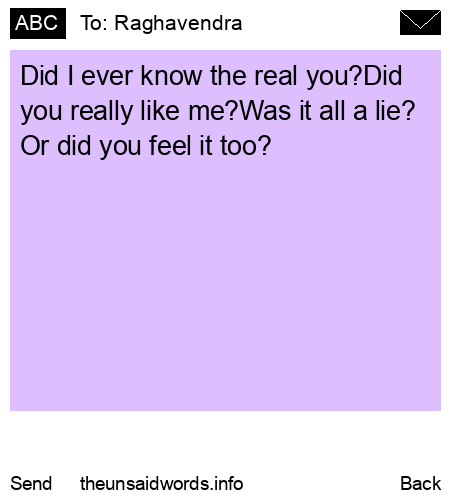 unsent message to Raghavendra