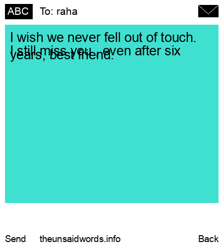 unsent message to raha