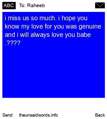 unsent message to Raheeb 