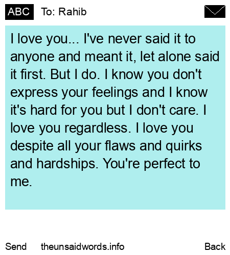 unsent message to Rahib