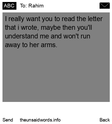 unsent message to Rahim