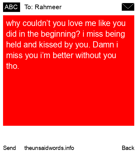 unsent message to Rahmeer