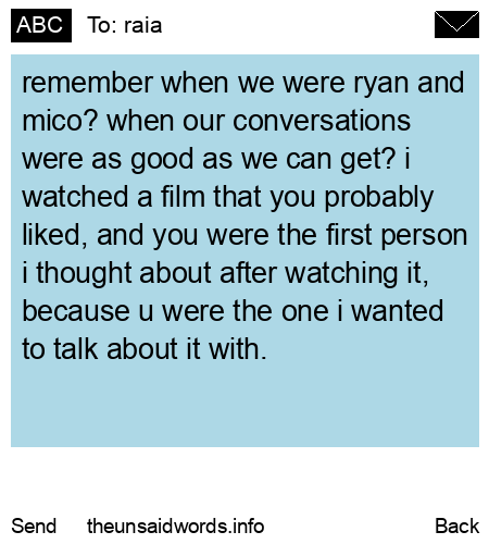 unsent message to raia