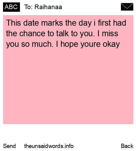 unsent message to Raihanaa