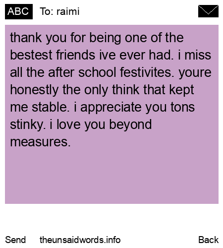 unsent message to raimi