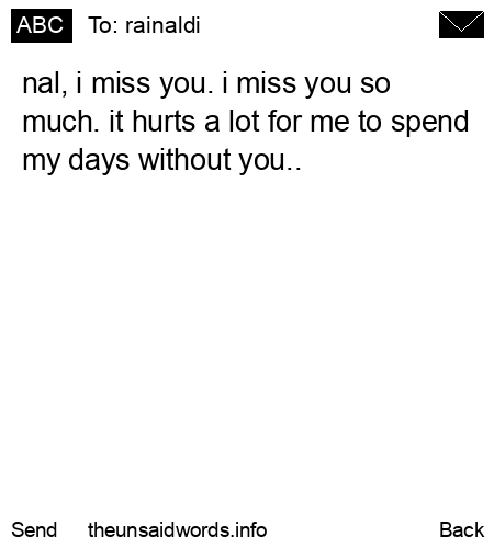 unsent message to rainaldi